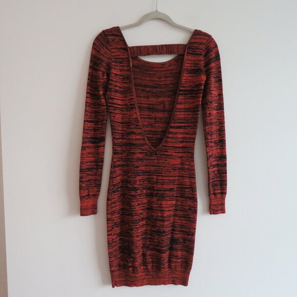 REBECCA MINKOFF Silk Cashmere Open Back Essef Sweater Dress Burnt Orange Size S - Picture 9 of 15